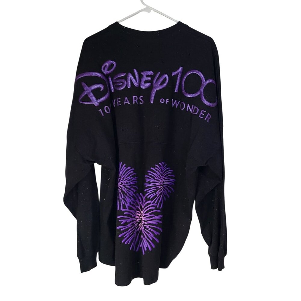 Disney 100 Platinum Celebration Finale Spirit Jersey Adult XL Black Glitter WDW - Picture 3 of 11